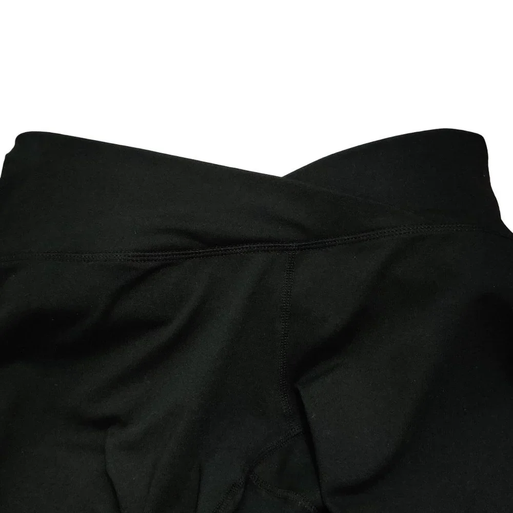 ODODOS Womens Cross Waist Yoga Leggings Capri Workout Pants Gym Black Sz M - Picture 3 of 5